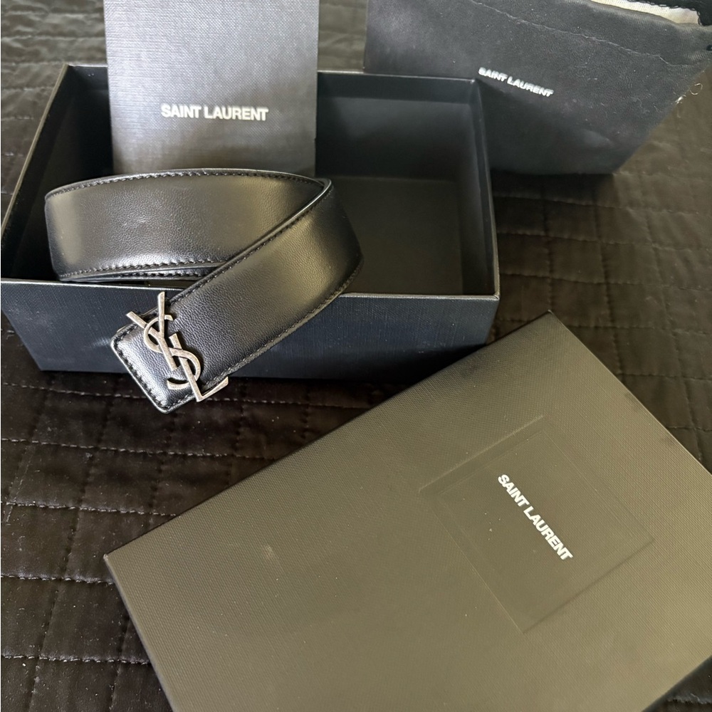 Saint Laurent Black Leather Belt Bag